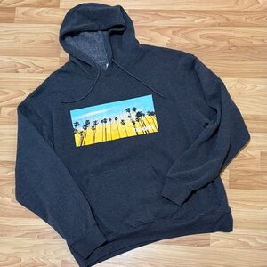 Men's Charcoal Hoodie with Palm Tree Graphic